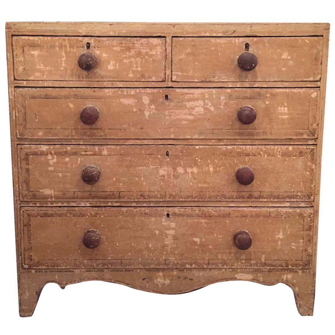 19th Century English Painted Chest For Sale