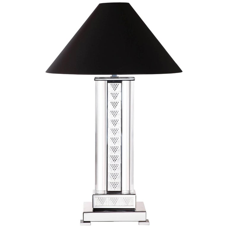 Lampe Lalique Maison Raisins à panneau en cristal et chrome En vente sur  1stDibs