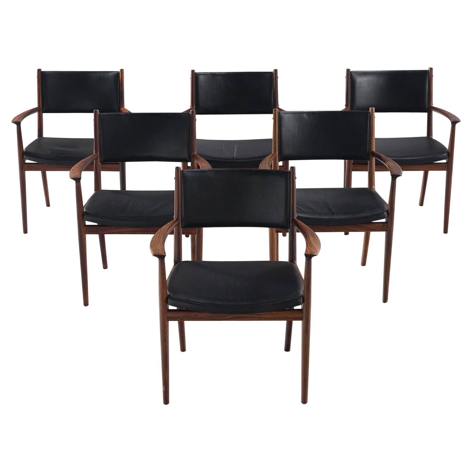 Kai Lynfeldt-Larsen Set of Six Rosewood Dining Chairs