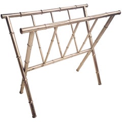 Vintage French Faux Bamboo Magazine Rack