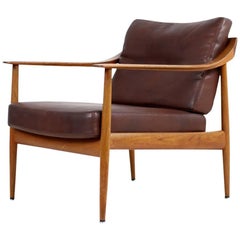 1960s Teck Easy Louhge Chair & Cuir Knoll Antimott Mid-Century Modern No. 1