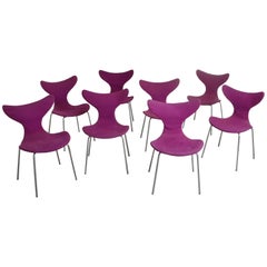 Eight Arne Jacobsen Lily Chairs, Denmark, circa 1950