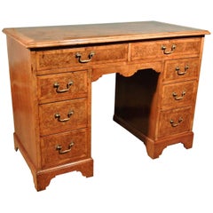 Handsome 19th Century Burr Walnut Twin Pedestal Desk