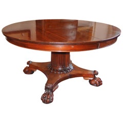 19th Century, Empire Mahogany Extending Round Table on Centre Column 9
