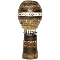 Monumental Georges Pelletier Ceramic Lamp with Pearl Detailing, 1970s, France
