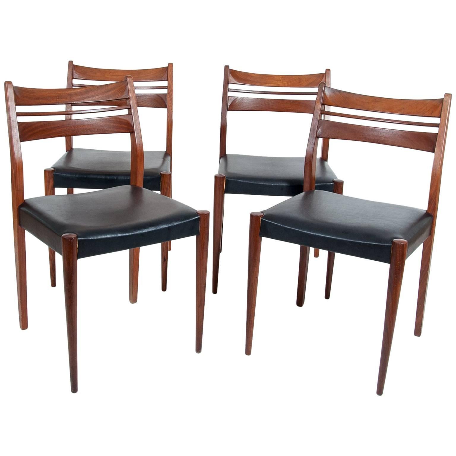 Set of Four Mid-Century Danish Design Dining Chairs by Arne Vodder, Denmark For Sale