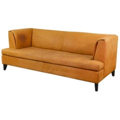 Mid-Century Cognac Colored Nubuck Leather Sofa by Paolo Piva for Wittmann