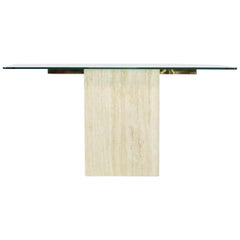 Ello Travertine and Glass Console