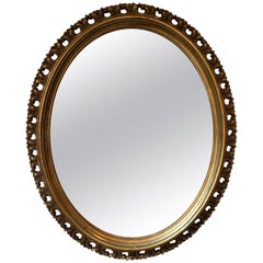 20th Century Hollywood Regency Gilt Oval Wall Mirror