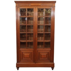 Antique French Oak Beveled Armoire or Bibliothèque