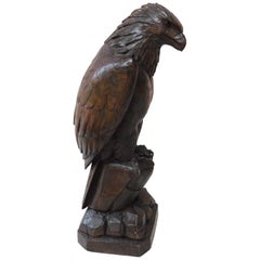 19th Century Black Forest Carved Wood Eagle