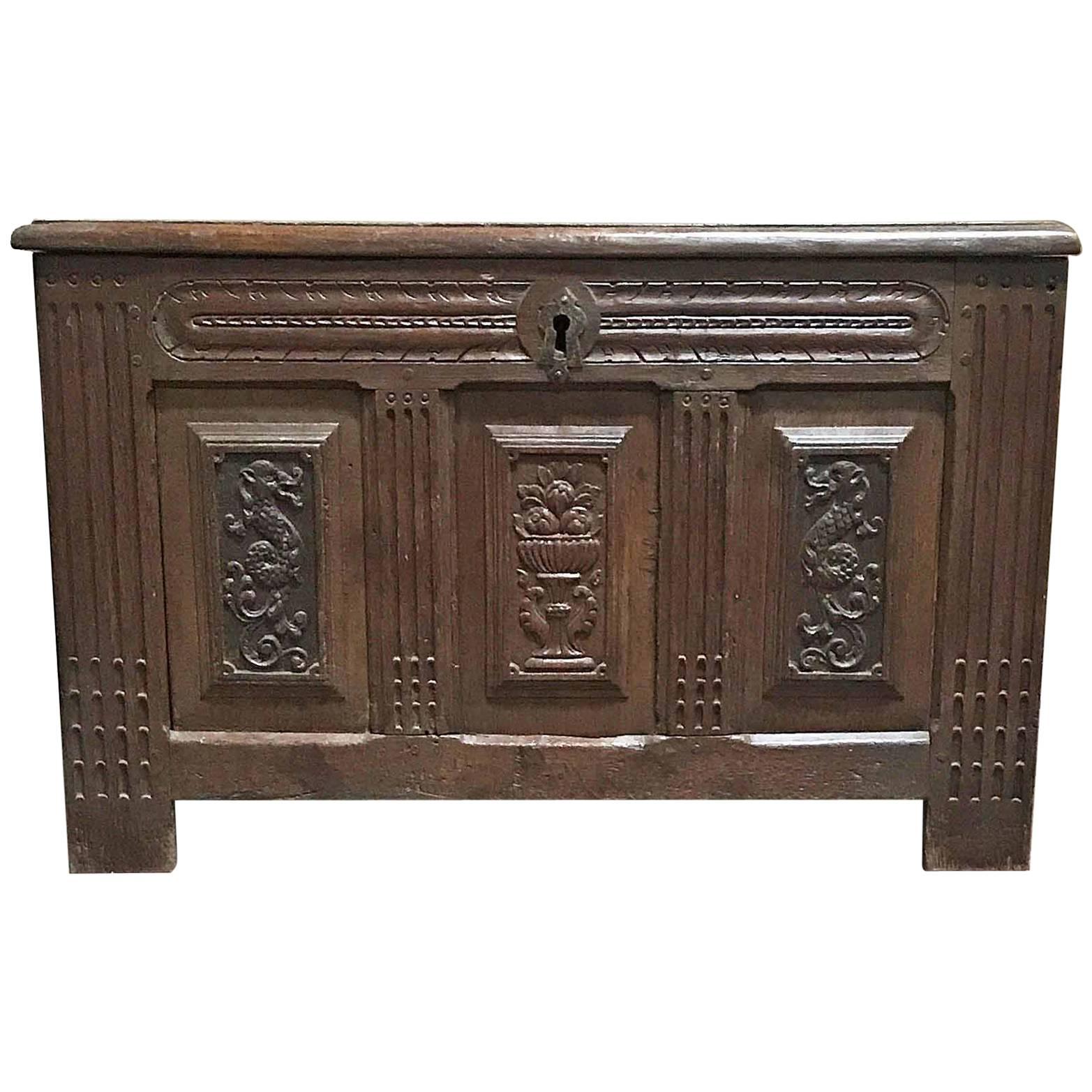 Antique Spanish Chest,  circa 1750 For Sale