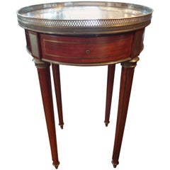 19th Century French Louis XVI Style Walnut Bouillotte Table with Marble Top 6