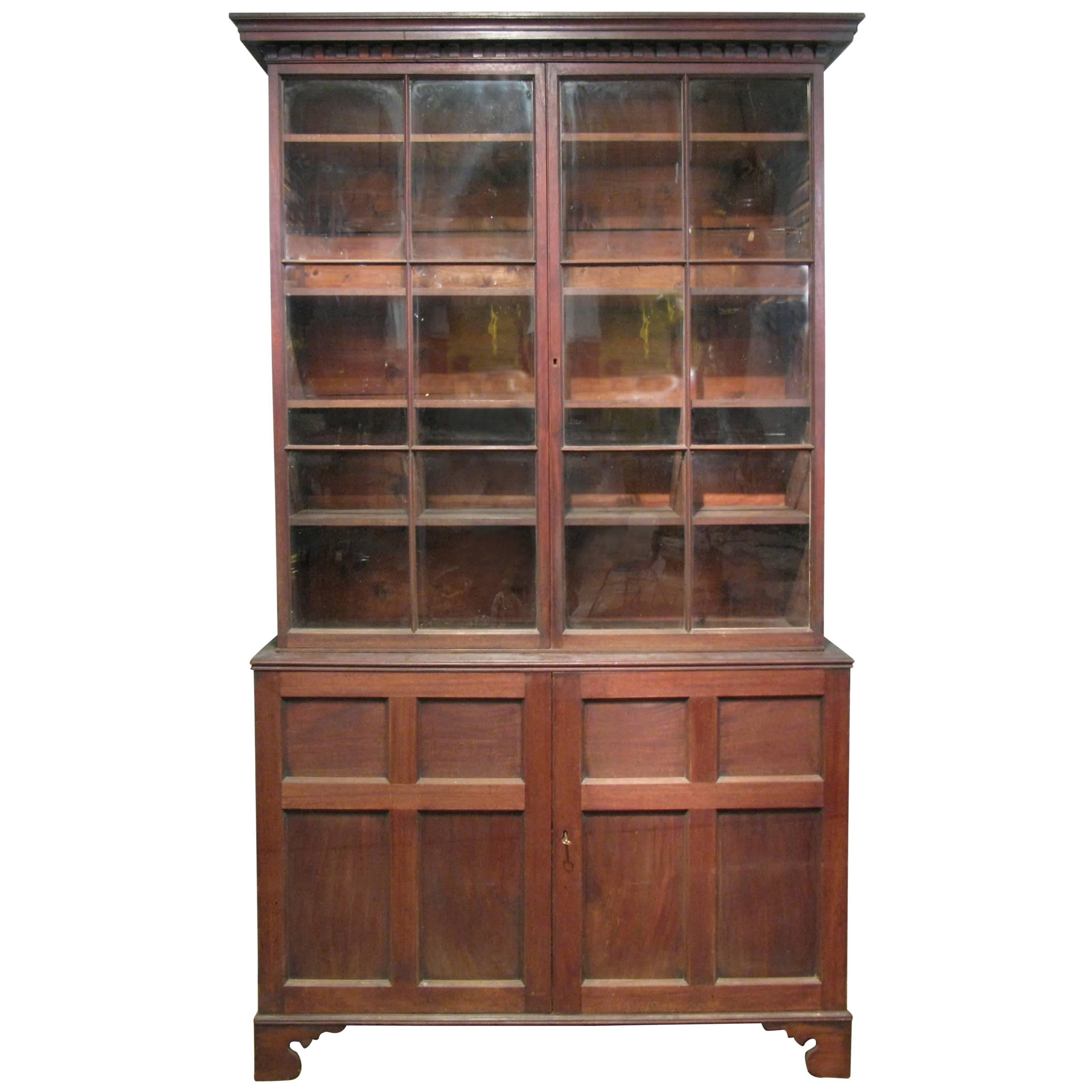 Tall & Elegant Antique Glass Door Cabinet