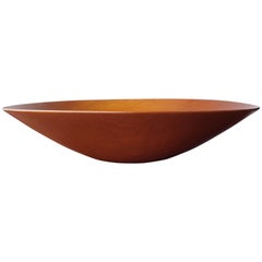 James Prestini Hand Turned Wood Modernist Fruit Bowl in Mahogany