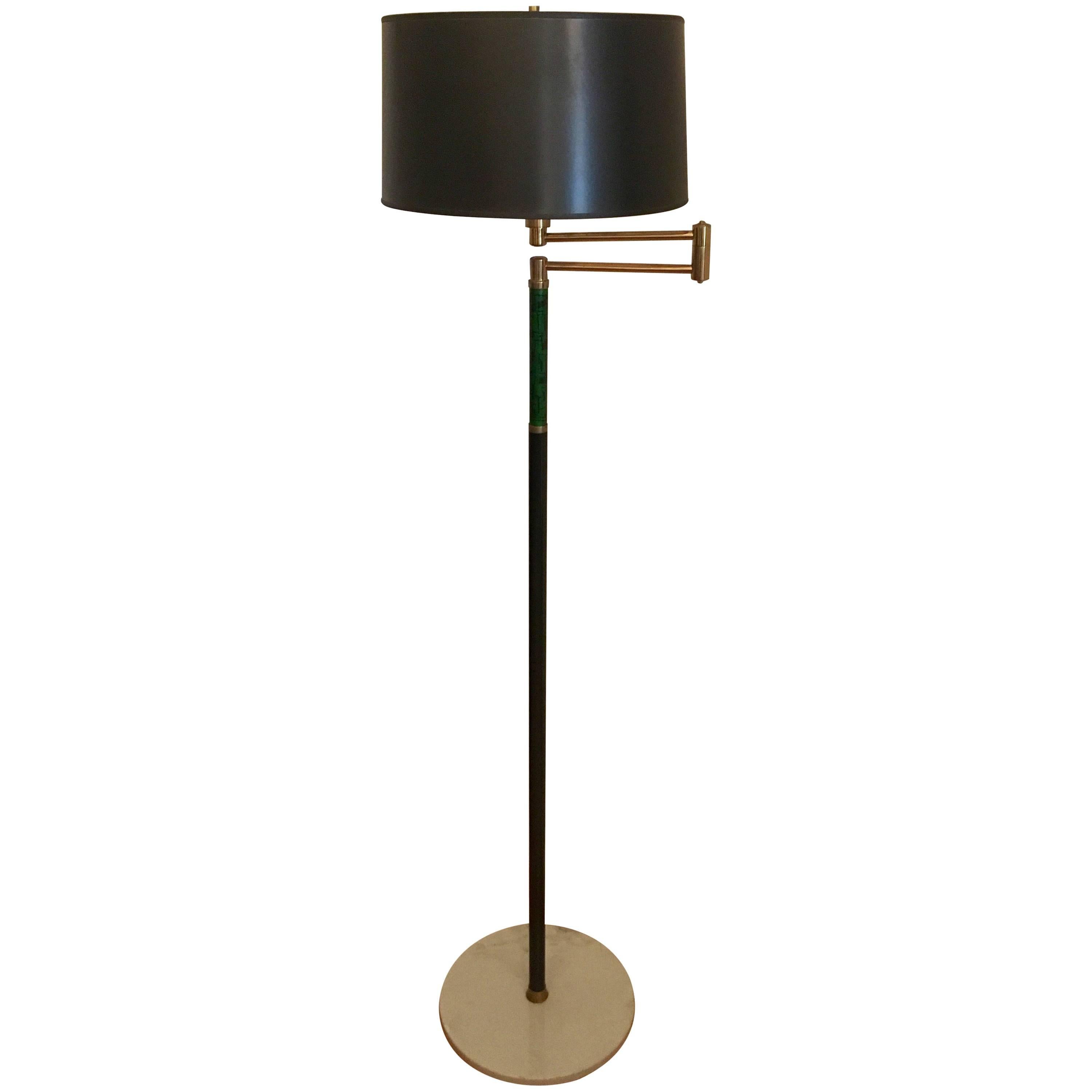Italian, 1950s Mid-Century Enamel Floor Lamp For Sale