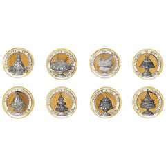 Piero Fornasetti Coaster Set, Dinner at Eight or Pranzo Alle Otto