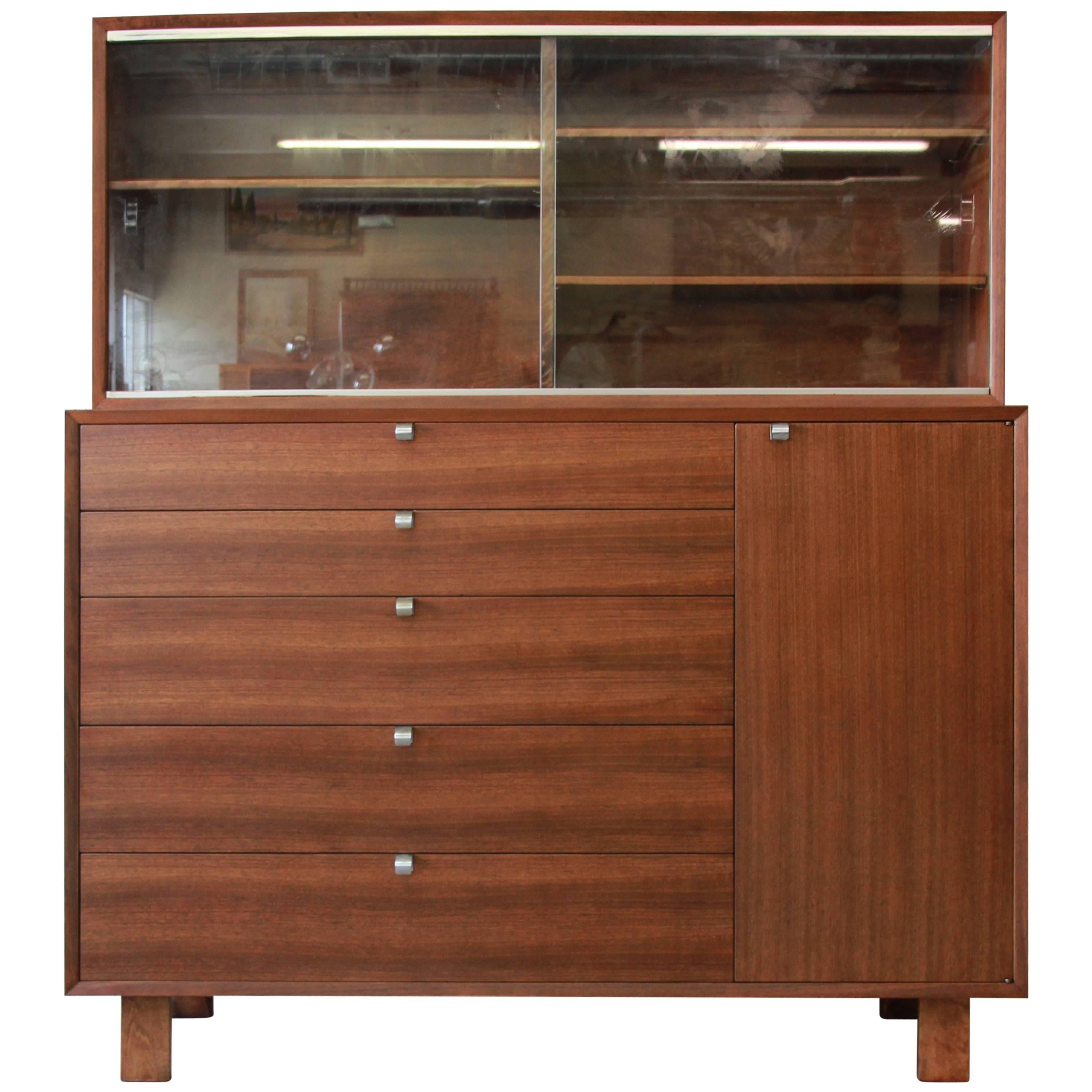 George Nelson for Herman Miller Sideboard with Glass Front Hutch