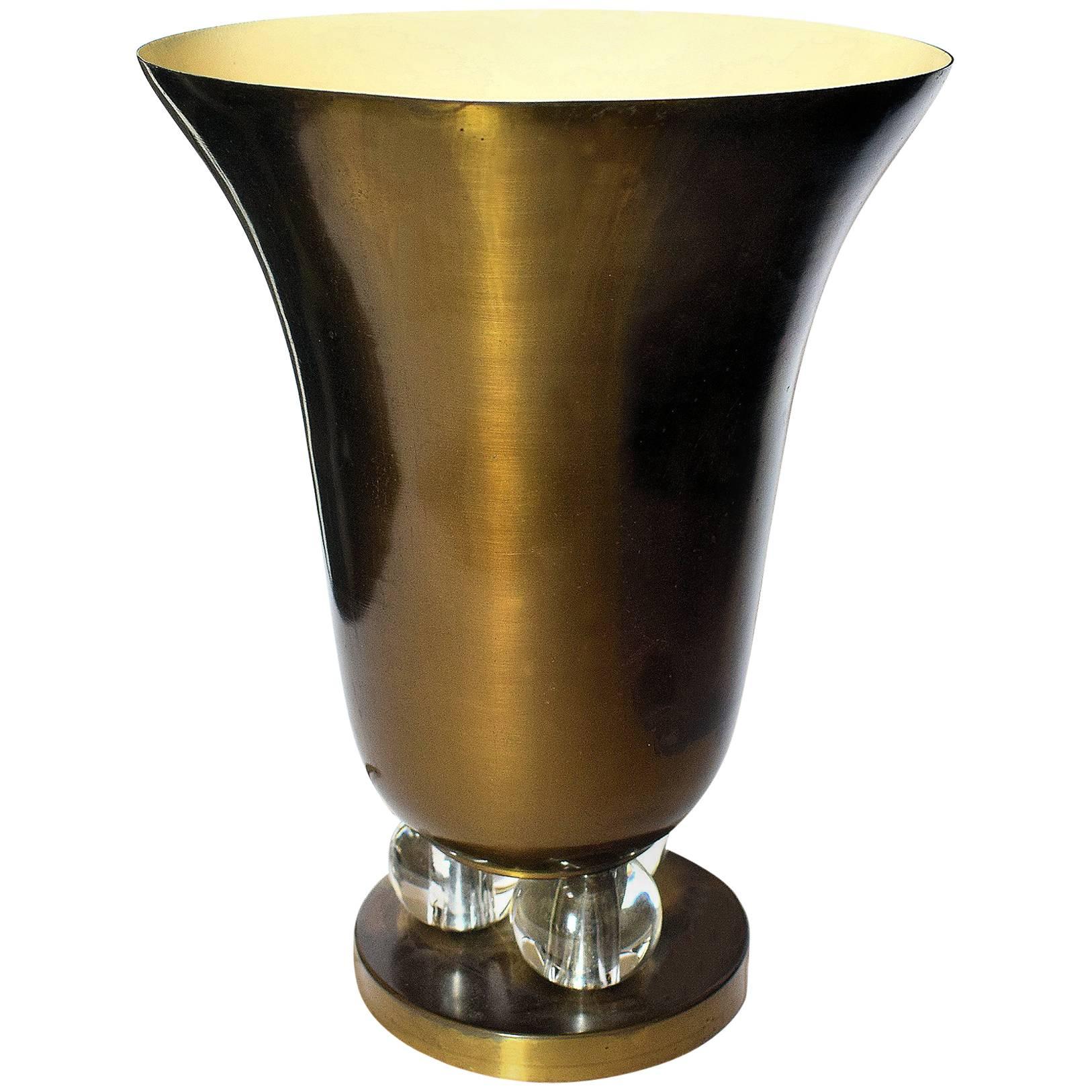 Art Deco Table Lamp French Bronze Uplighter, circa 1930