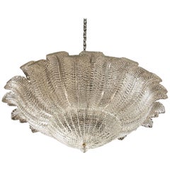 Barovier & Toso Large Textured White Glass Fixture