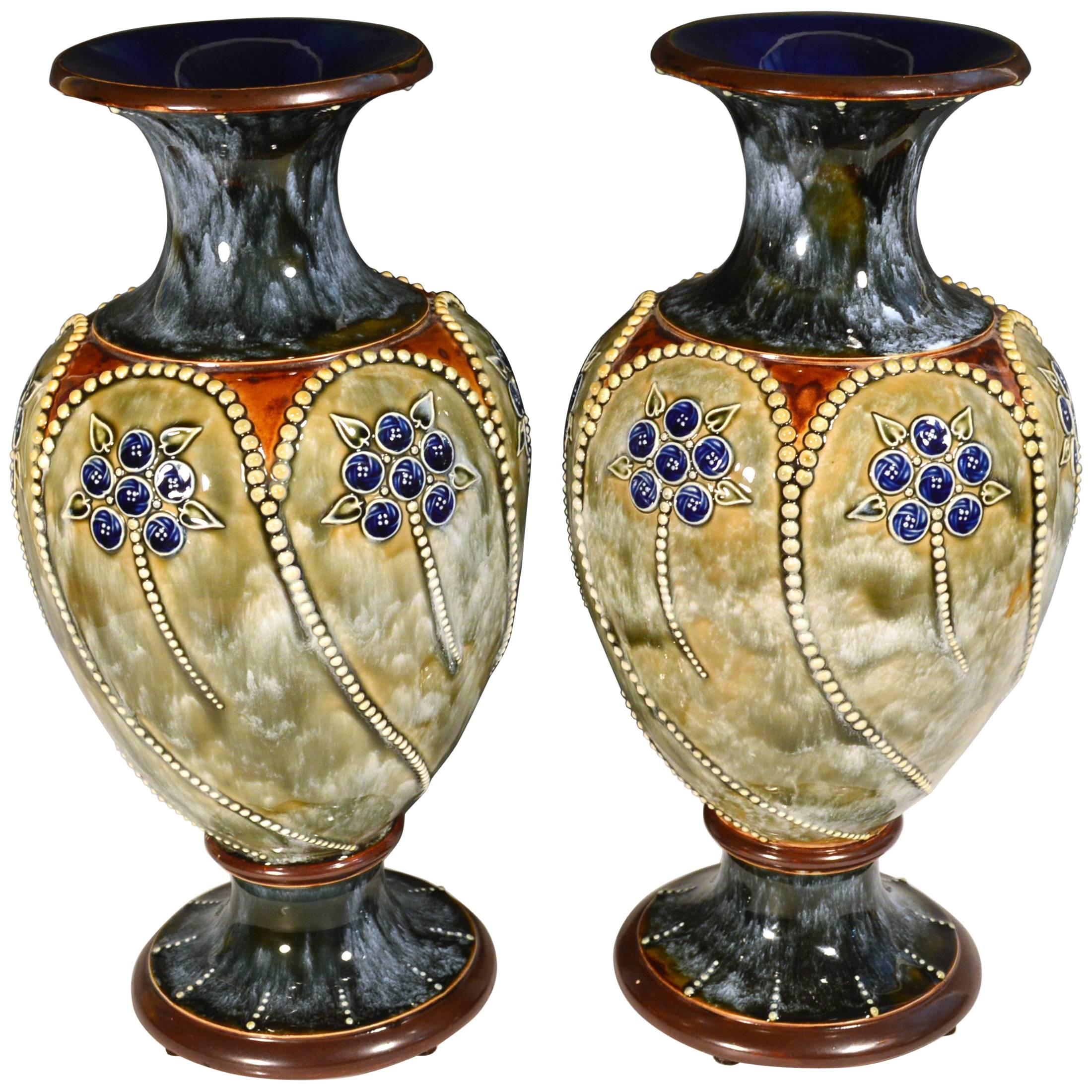 Royal Doulton Marbled Pottery Vases, 1903-1905