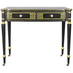 Ebonized and Gilt Decorated Regency Style Console Table
