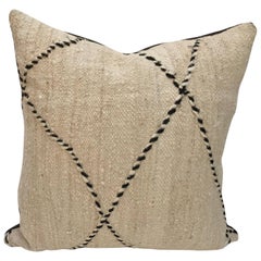 Custom Moroccan Pillow Cut from a Hand-Loomed Wool Moroccan Berber Rug