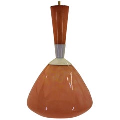 Vintage Italian Glass Pendant Lamp by Moe Lighting