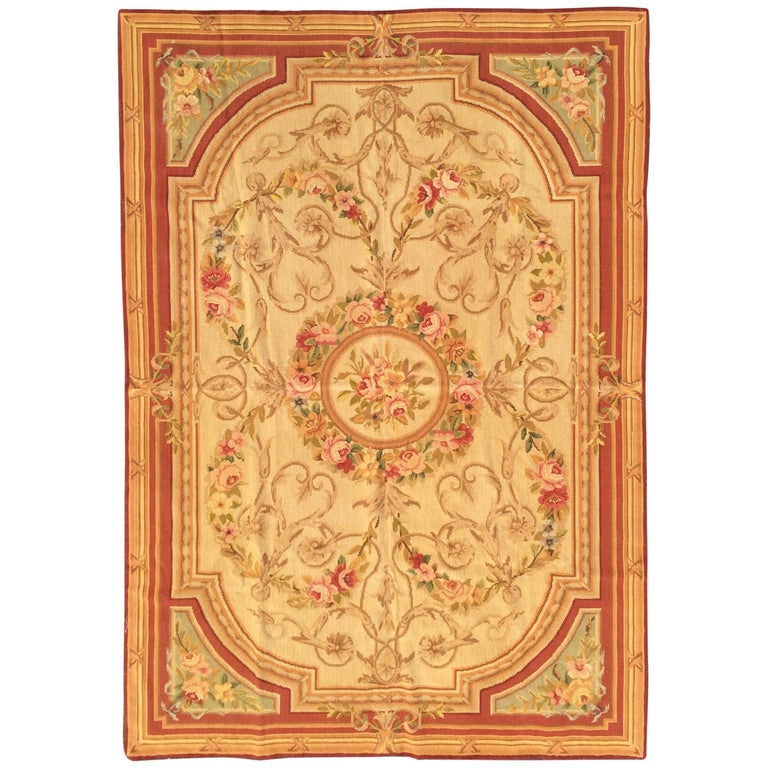 Aubusson Needlepoint Rug 4' x 6' New and Unused with tags For Sale at