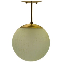 Exceptional Crackled Glass Globe Pendant Lamp by Moe Lighting