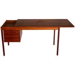 Lovig Sliding Top Teak Desk with Three Drawers