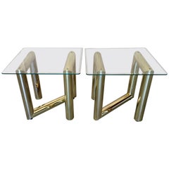 Pair of Brass Tubular Side Tables