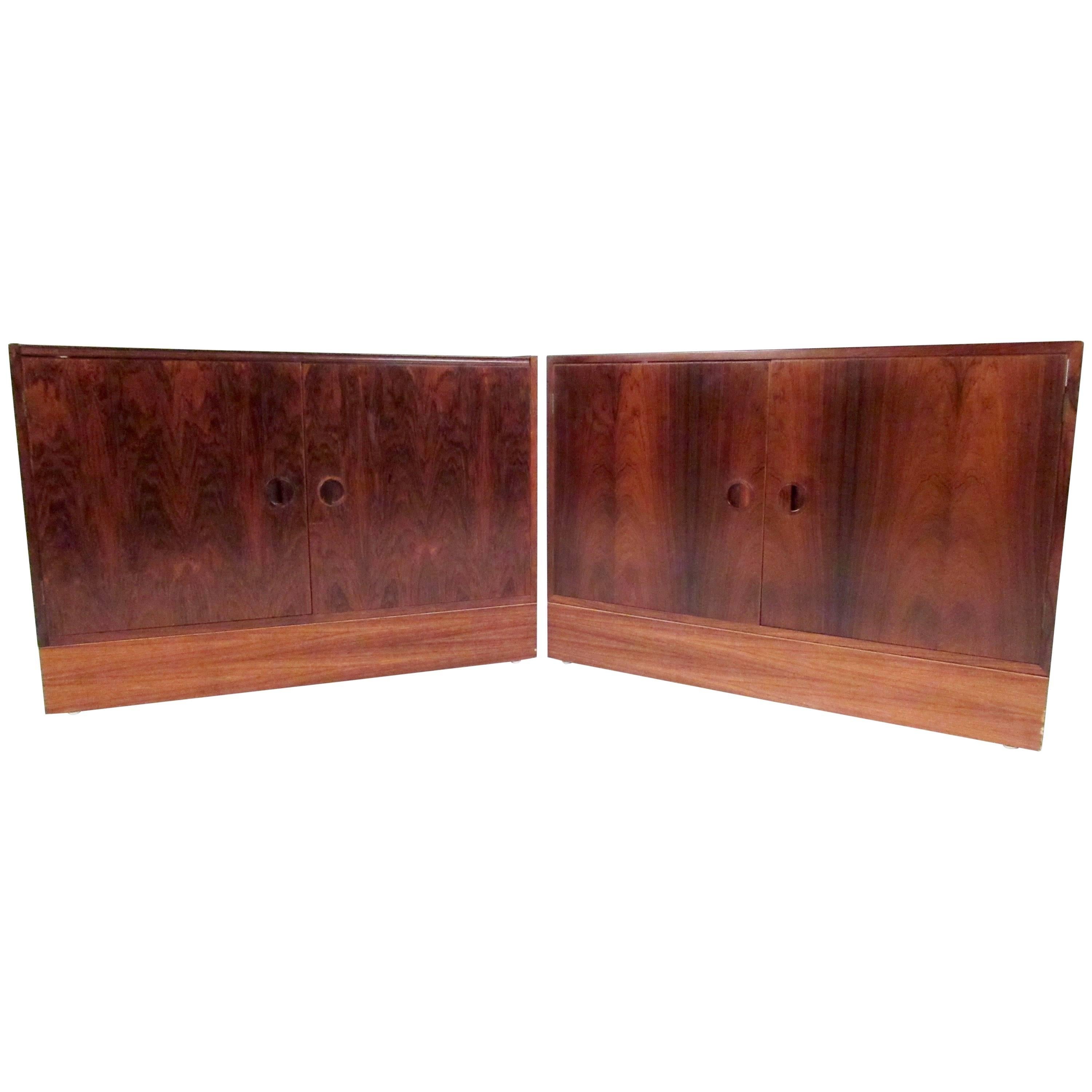 Pair of Scandinavian Modern Rosewood Cabinets
