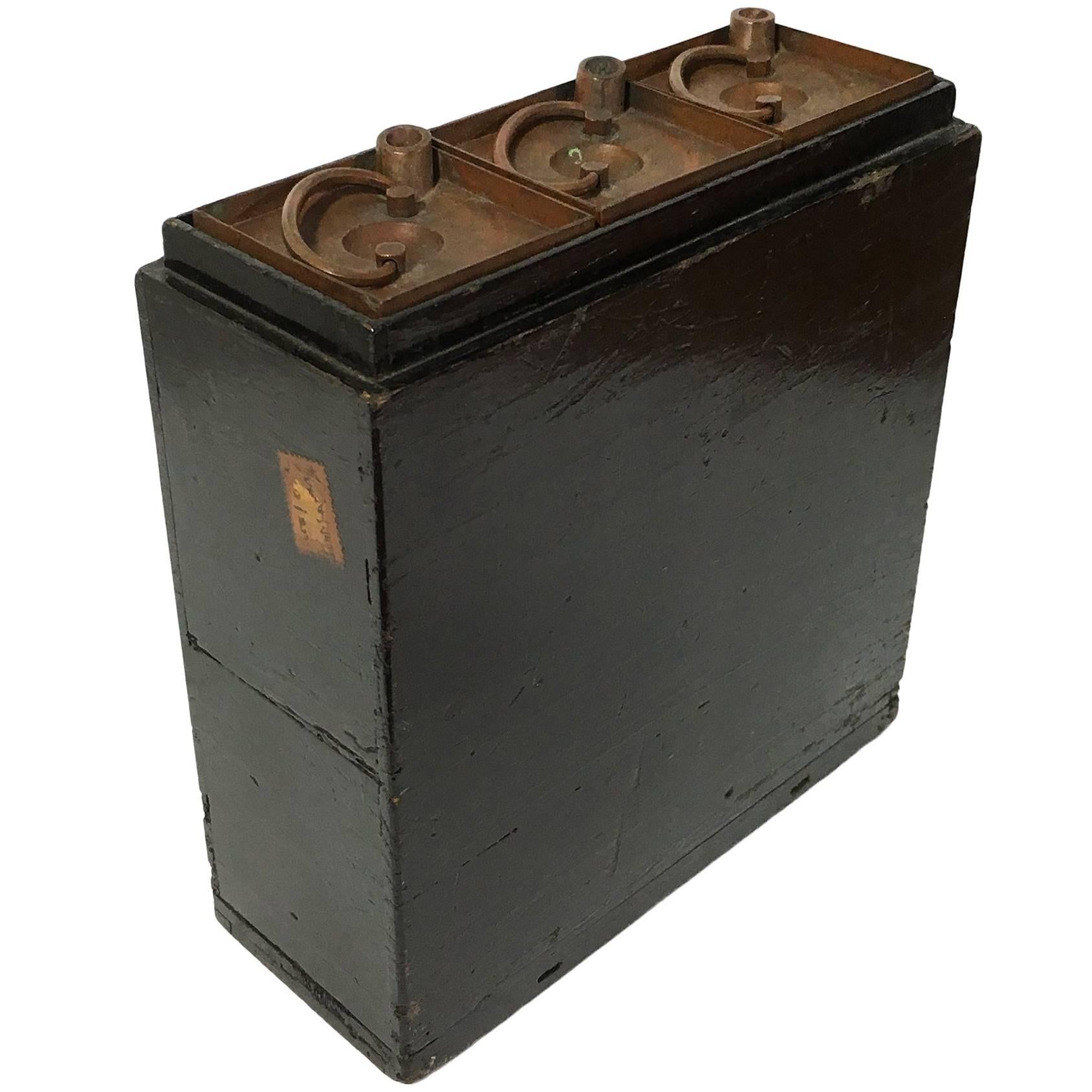 Japanese Meiji Period Copper Containers with Wood Case For Sale