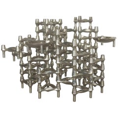 Vintage 1970s BMF Nagel Candleholder Sculpture with 52 Elements by Caesar Stoffi