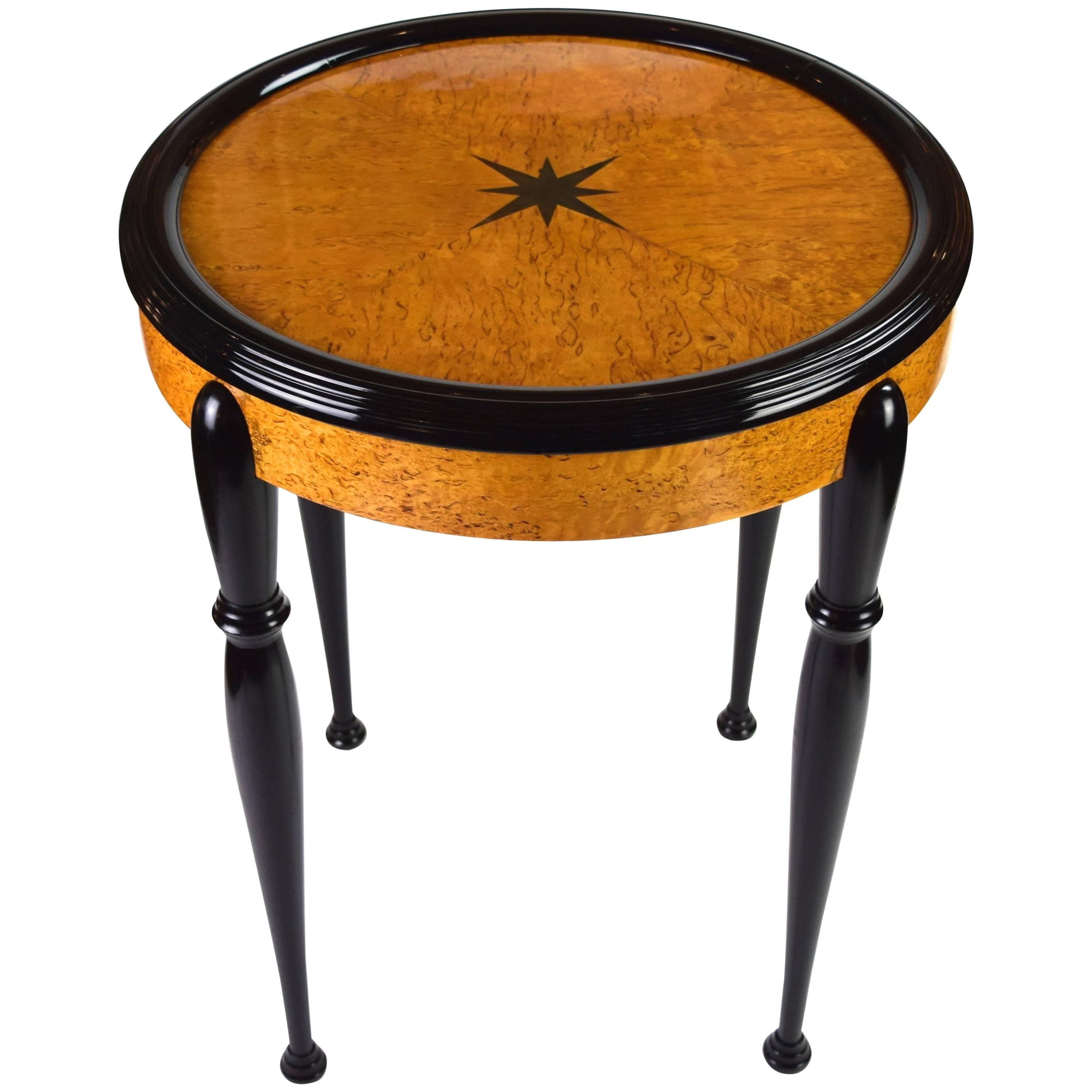 Swedish Grace Period Ebonized and Birch Table For Sale