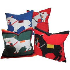 Collection of Four Mexican /American Indian Weaving Donkey Pillows