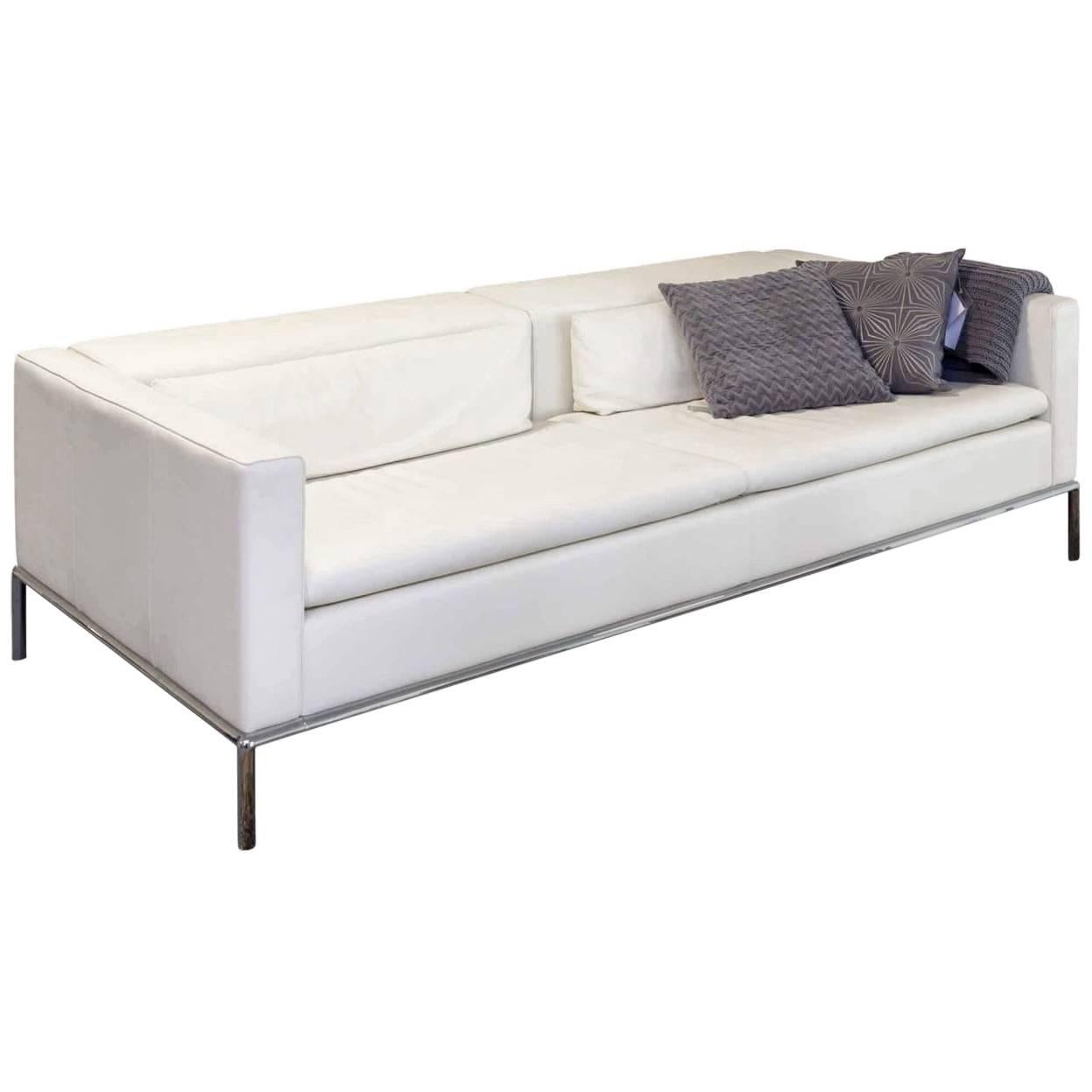 Sofa "DS 5/04" by Manufacturer De Sede in Genuine Leather, Metal and Chrome For Sale