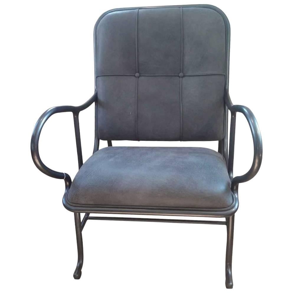 Armchair "Gardenias" by Manufacturer BD Barcelona in Leather and Aluminum For Sale