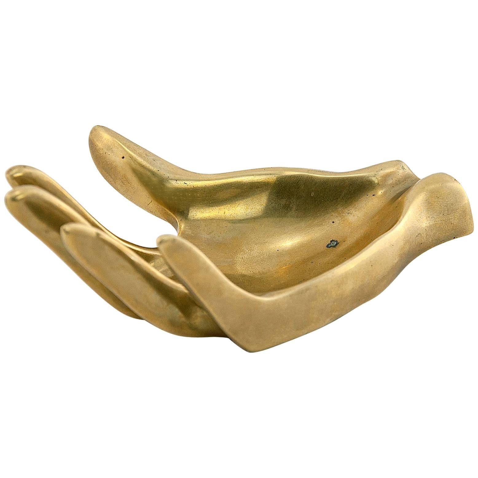 Brass Hand Ashtray in the Style of Hagenauer