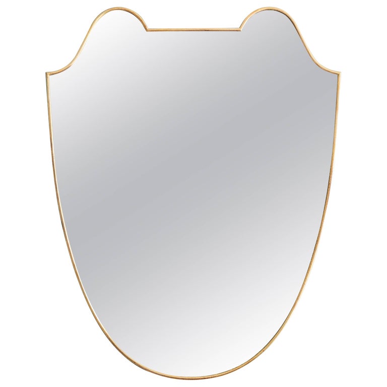 Vintage Italian Brass Mirror For Sale
