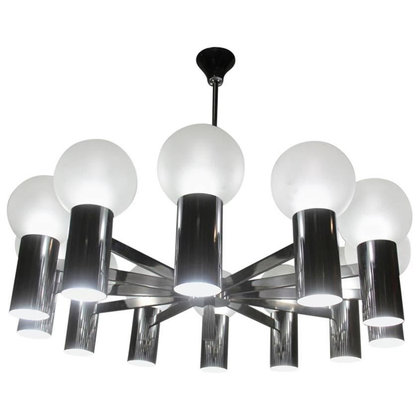 Spectacular Big Italian Mid-Century Chandelier, 1960s Arredoluce Style Lelii