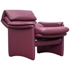 Erpo Designer Armchair Leather Red One Seat Function Couch Modern