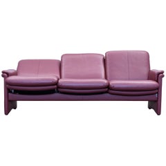 Erpo Designer Sofa Leather Red Three-Seat Function Couch Modern