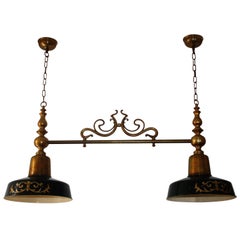 Extra Large Billiard, Snooker, Poker or Kitchen Island Chandelier, Brass Lamp