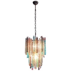 Huge Murano Chandelier Multi-Color-84 Prism in Venini Style 10