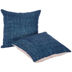 Pillow Cases Made Out of a Century Old Mazandaran Indigo Blanket Top