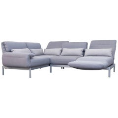 Rolf Benz Plura Designer Cornersofa Fabric Grey Function Couch Modern