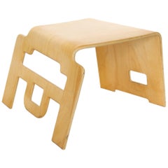 Kinderlink Stackable Interlocking Plywood Stool by Bashir Zivari, Vintage, 1986