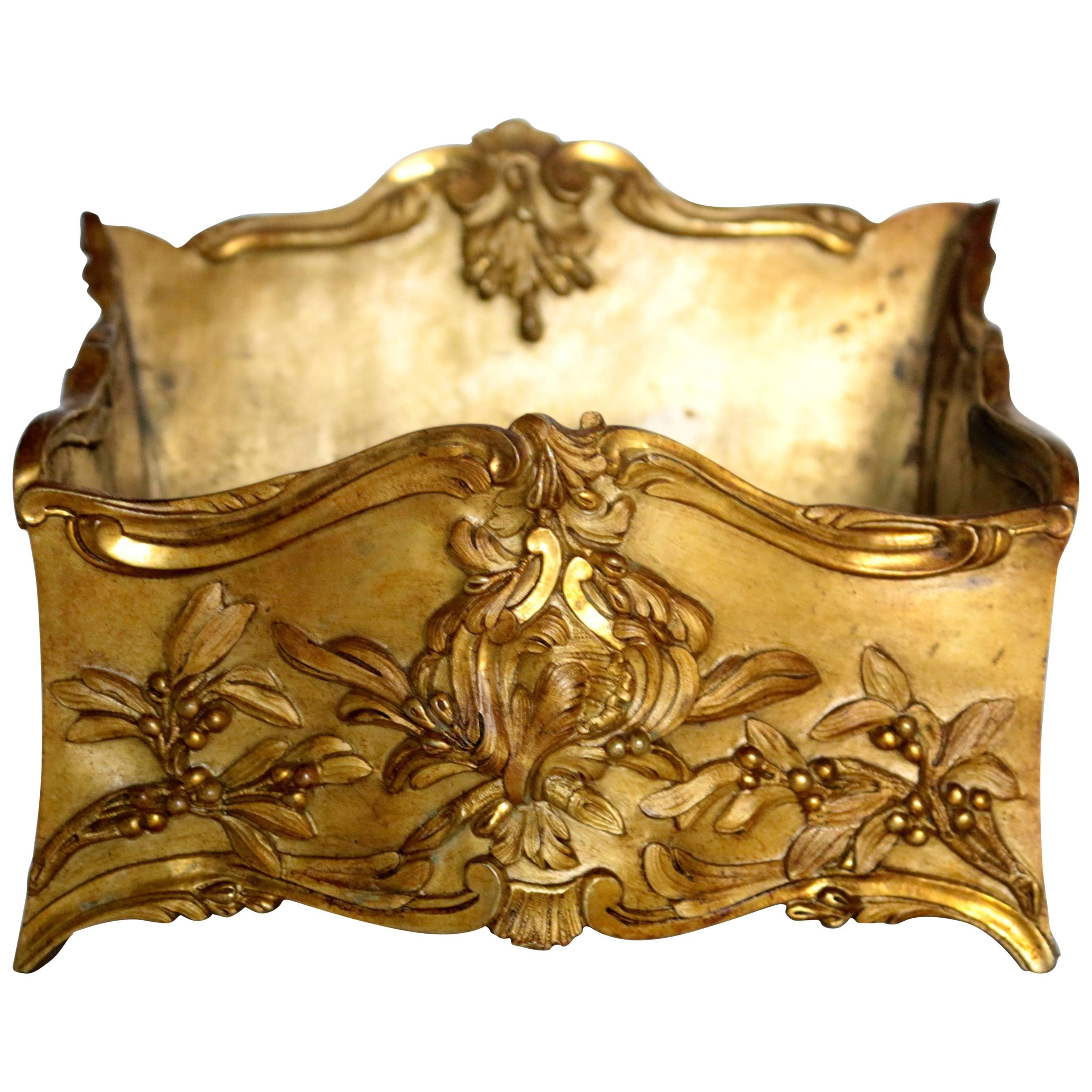 19th Century French Decorated Gilt Bronze Box